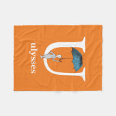 Dr. Seuss's ABC：手紙U – ホワイト |名前の追加 フリースブランケット (正面(横))