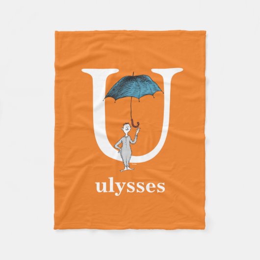 Dr. Seuss's ABC：手紙U – ホワイト |名前の追加 フリースブランケット (正面)