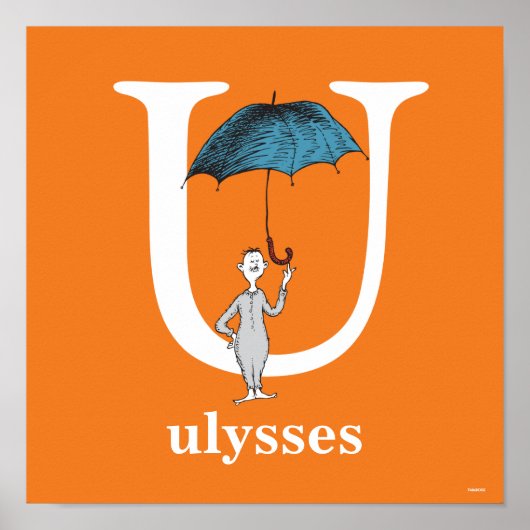 Dr. Seuss's ABC：手紙U – ホワイト |名前の追加 ポスター (正面)