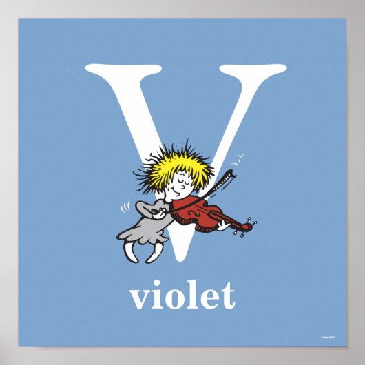 Dr. Seuss's ABC：手紙V – 白 |名前の追加 ポスター (正面)