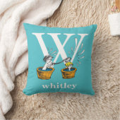 Dr. Seuss's ABC：手紙W – 白 |名前の追加 クッション (ブランケット)