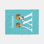 Dr. Seuss's ABC:手紙W – 白 |名前の追加 フリースブランケット (正面(横))