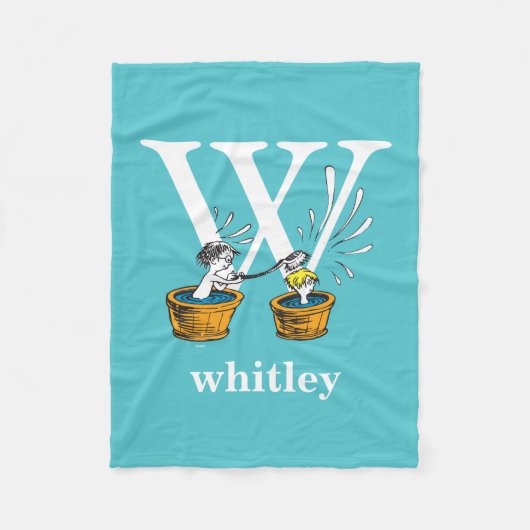 Dr. Seuss's ABC:手紙W – 白 |名前の追加 フリースブランケット (正面)