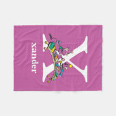 Dr. Seuss's ABC：手紙X – 白 |名前の追加 フリースブランケット (正面(横))