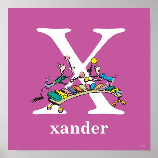 Dr. Seuss's ABC:手紙X – 白 |名前の追加 ポスター (正面)