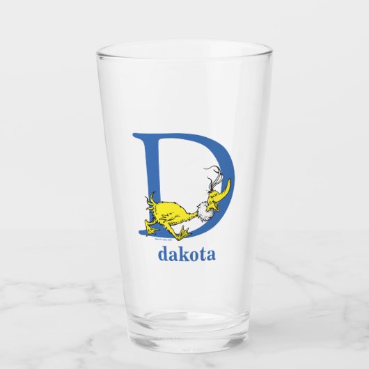 Dr. Seuss's ABC: Letter D - Blue |名前の追加 タンブラーグラス (正面)