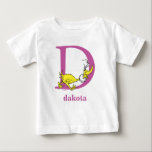 Dr. Seuss's ABC: Letter D - Purple | Add Your Name ベビーTシャツ<br><div class="desc">This Dr. Seuss ABC: Letter D design is the perfect gift for a baby shower or your child's first or second birthday.  Personalize this design by adding your child's name or by changing the background color on the product.</div>