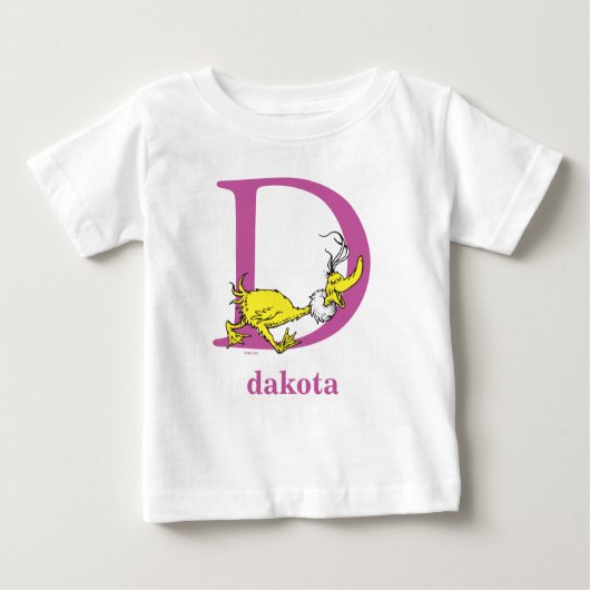 Dr. Seuss's ABC: Letter D - Purple | Add Your Name ベビーTシャツ (正面)