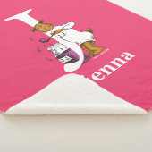 Dr. Seuss's ABC: Letter J – ホワイト |名前の追加 シェルパブランケット (3/4)