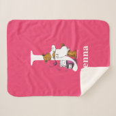 Dr. Seuss's ABC: Letter J – ホワイト |名前の追加 シェルパブランケット (正面(横))