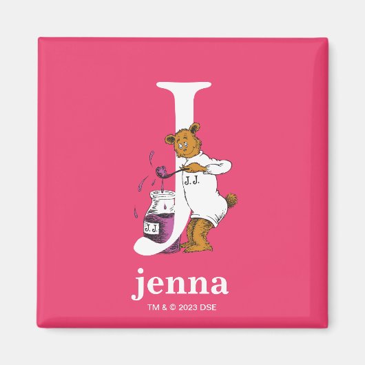 Dr. Seuss's ABC: Letter J – ホワイト |名前の追加 マグネット (正面)