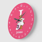 Dr. Seuss's ABC: Letter J – ホワイト |名前の追加 ラージ壁時計 (傾斜)