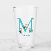 Dr. Seuss's ABC: Letter M -ティール（緑がかった色） |名前の追加 タンブラーグラス (正面)