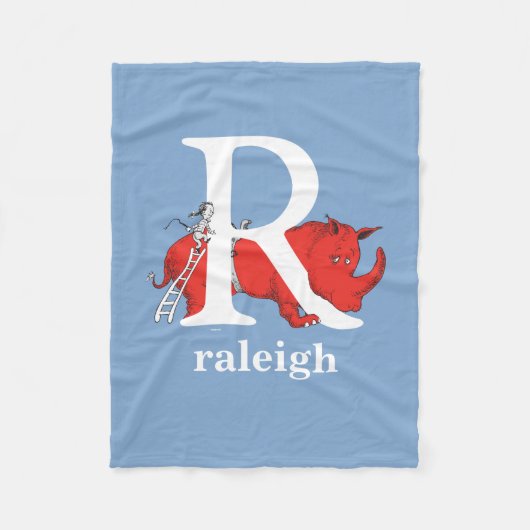 Dr. Seuss's ABC: Letter R - White | Add Your Name フリースブランケット (正面)