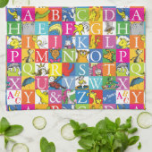 Dr. Suss's ABCブロック文字カラフルパターン キッチンタオル (折り畳み)