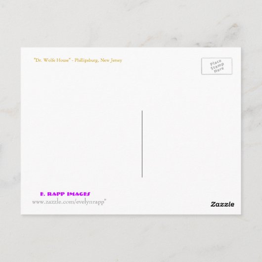 「Dr.Wolfe House」 ポストカード (裏面)