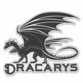 Dracarys Black Dragon Silhouette Sticker シール (正面)