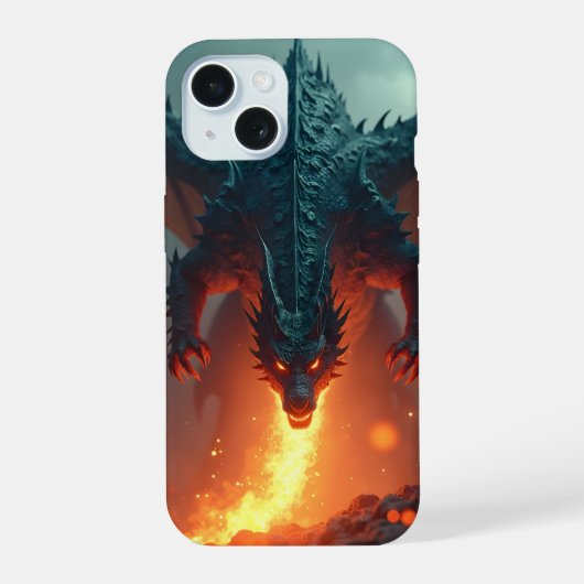Drache mit Feuer iPhone 15ケース (裏面)