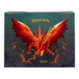 Drachen Kalender, Dragon Calendar,  (36cm x 28cm) カレンダー