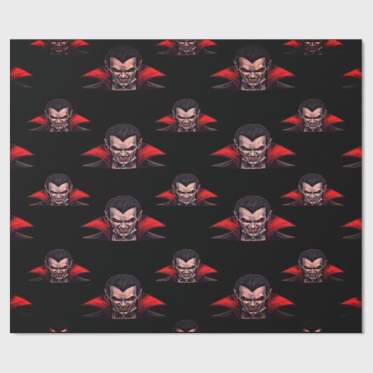 Dracula Gothic Horror Halloween ラッピングペーパー (フラット)