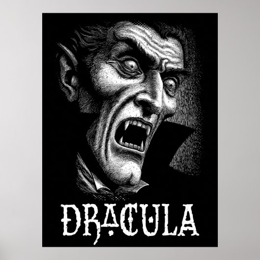 Dracula Portrait Black and White ポスター (正面)