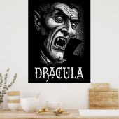Dracula Portrait Black and White ポスター (キッチン)