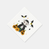 Dracula with pumpkins スタンダードカクテルナプキン (角)