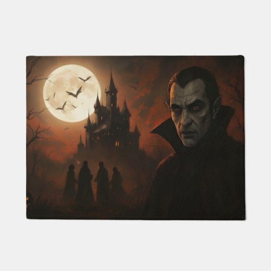 Dracula's Gothic Halloween Welcome Doormat ドアマット (正面)