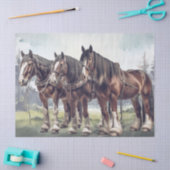 Draft Horses Decoupage 薄葉紙 (クラフト)