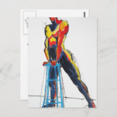 Draftingスツール葉書き付きダンサー ポストカード (正面/裏面)