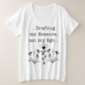 Drafting My Essence Not My Ego Spiritual Botanical プラスサイズTシャツ (デザイン正面)