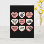 Drag Racing Valentine Candy Hearts カード (黄色い花)