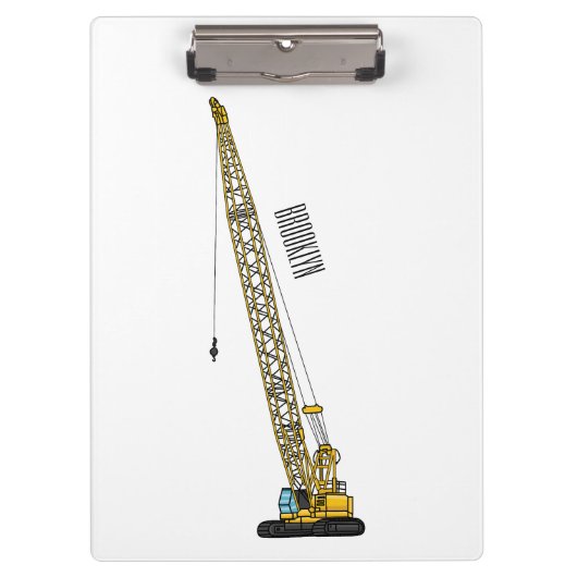Dragline excavator cartoon illustration クリップボード (正面)