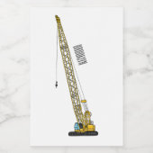 Dragline excavator cartoon illustration フードラベル (シングルラベル)