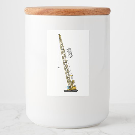 Dragline excavator cartoon illustration フードラベル (正面)