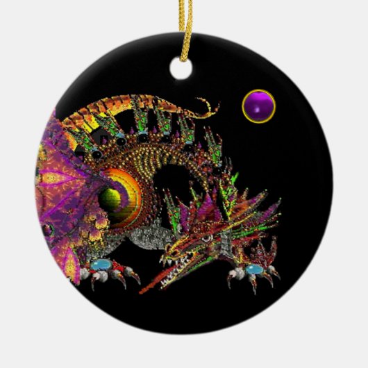 DRAGOの紫色の紫色のモノグラム セラミックオーナメント (正面)