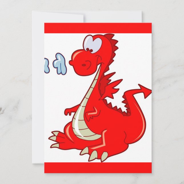 dragon302 RED CARTOON DRAGON CUTE HAPPY KIDS GRP (正面)