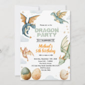 Dragon and eggs birthday Invitation 招待状 (正面)