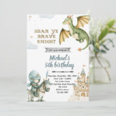 Dragon and Knight Birthday Party Invitation 招待状 (スタンド正面)
