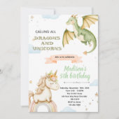 Dragon and unicorn Party Invitation 招待状 (正面)