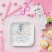 Dragon Baby Shower Boy Blue Cute Dragon ペーパープレート (パーティー)