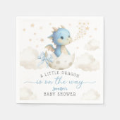 Dragon Baby Shower Boy Blue Cute Dragon Paper スタンダードカクテルナプキン (正面)