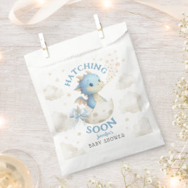 Dragon Baby Shower Boy Blue Hatching Soon フェイバーバッグ
