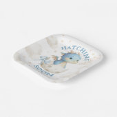 Dragon Baby Shower Boy Blue Hatching Soon ペーパープレート (傾斜あり)