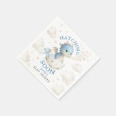 Dragon Baby Shower Boy Blue Hatching Soon Paper スタンダードカクテルナプキン (角)