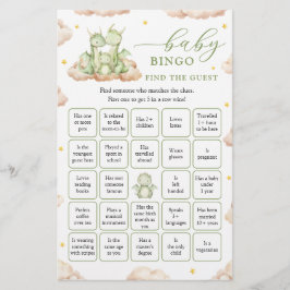 Dragon Baby Shower Find the Guest Bingo Game