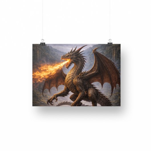 Dragon Battle Home & Gaming Room Decor フォトプリント