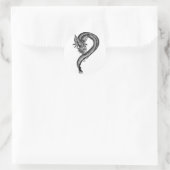 Dragon black and white Design ラウンドシール (バッグ)