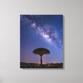 Dragon Blood Tree Milky Way Canvas  Ancient Nature キャンバスプリント