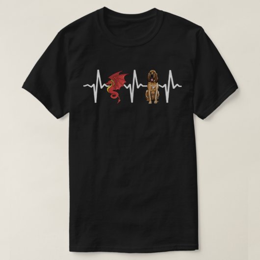 Dragon Bloodhound Heartbeat Dog Lover  Tシャツ (デザイン正面)